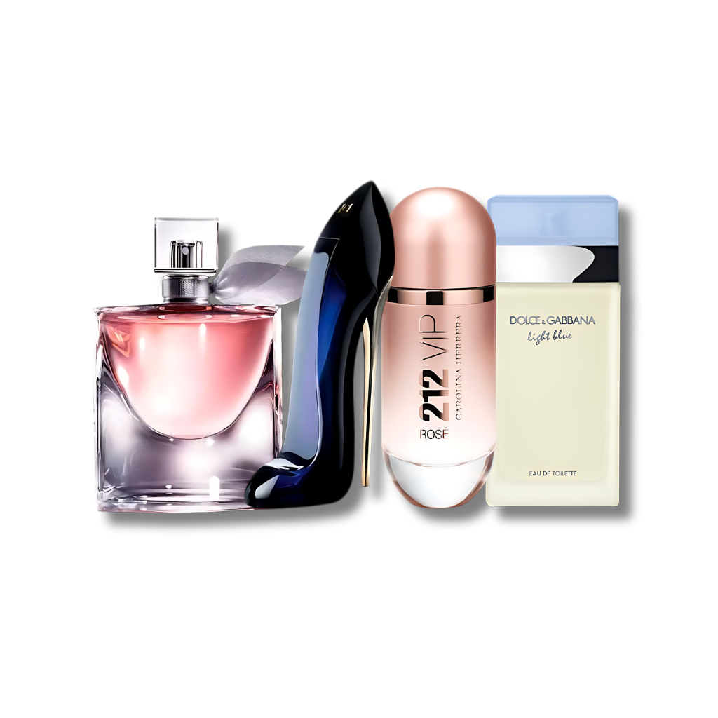 Set mit 4 Parfums: 212 VIP Rosé, La Vie Est Belle, Good Girl und Light Blue, je 100 ml