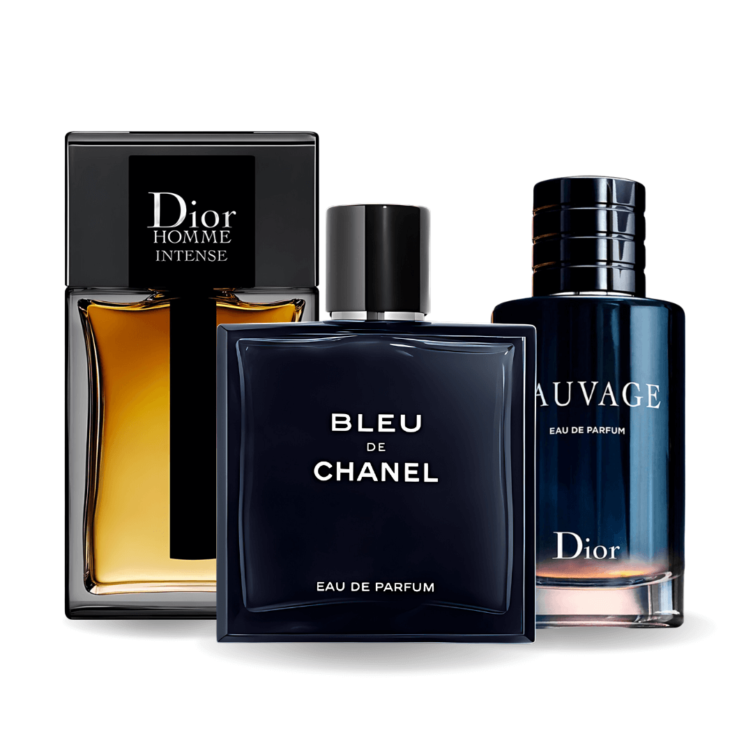 Set 3 Parfüme Sauvage Dior, Bleu de Chanel &amp; Dior Homme Intense 100 ml