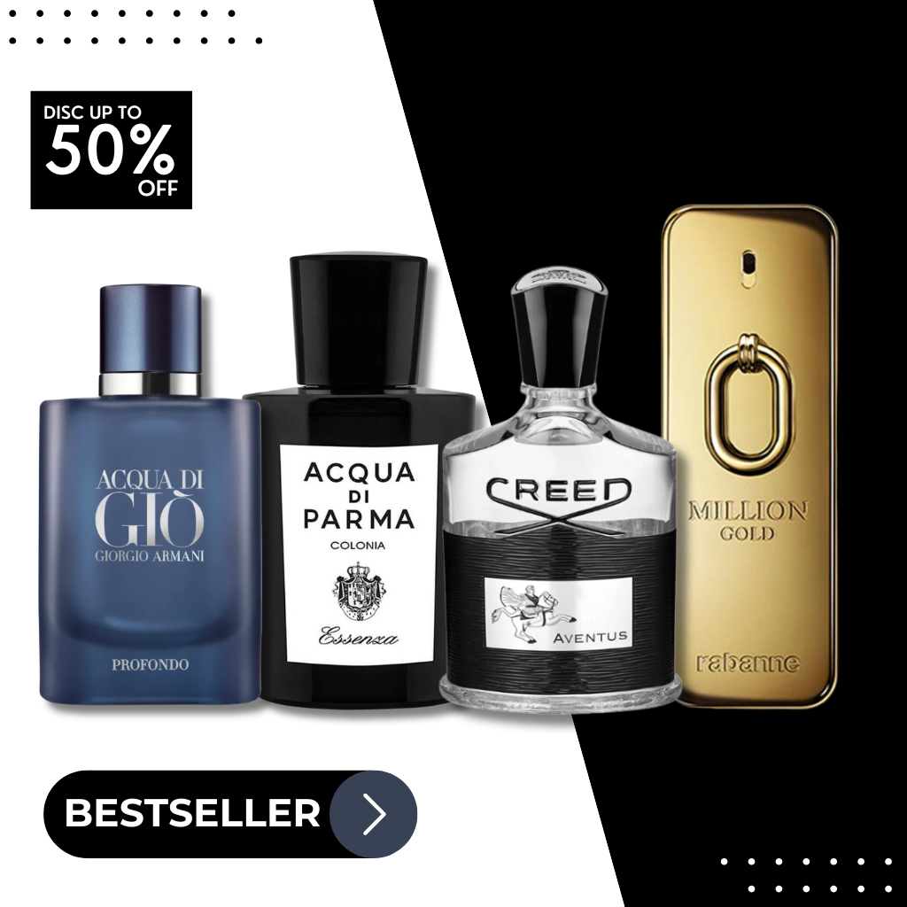 Set mit 4 Parfums Creed Aventus, 1 Million, Acqua di Parma und Acqua di Giò Profondo – 100 ml